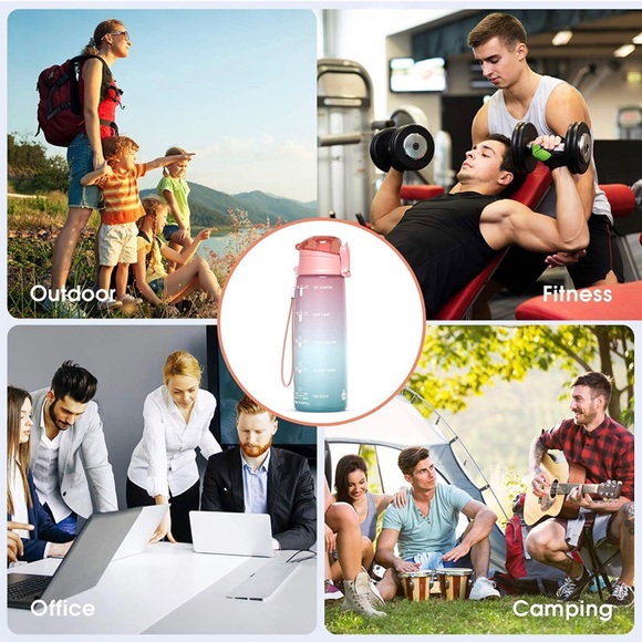 Y&3 32oz Motivational Fitness Sports Water Bottle, BPA Free Tritan Plastic - Picture 7 of 16